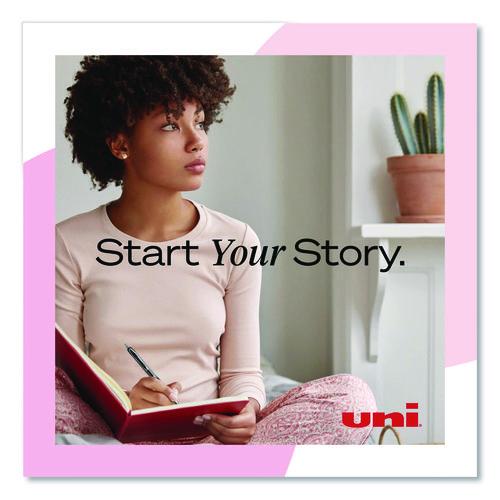 Image of uniball® 2003896 207 Breast Cancer Awareness Gel Pen Office Pack, Retractable, Medium 0.7mm, Black Ink, Translucent Pink/White Barrel, 36/Pack