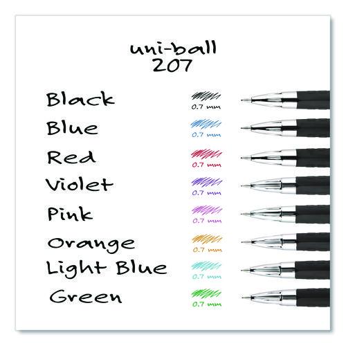 Image of uniball® 33952 Signo 207 Gel Pen, Retractable, Medium 0.7 Mm, Red Ink, Smoke/black/red Barrel, Dozen