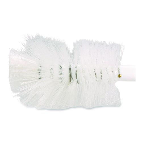 Image of Carlisle 4046600 Sparta Handle Bottle Brush for Pint Bottles, White Polyester Bristles, 4.5" Brush, 7.5" White Plastic Handle