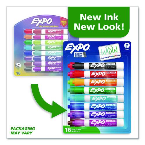 Image of EXPO® 1927526A Low Odor Dry Erase Vibrant Color Markers, Broad Chisel Tip, Assorted Colors, 16/set