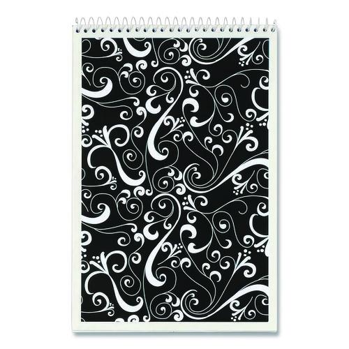 Image of TOPS 80230 Fashion Steno Pad, Assorted Abstract Floral Headband Designs, Gregg Rule, (80) White 6 x 9 Sheets, 6/Pack
