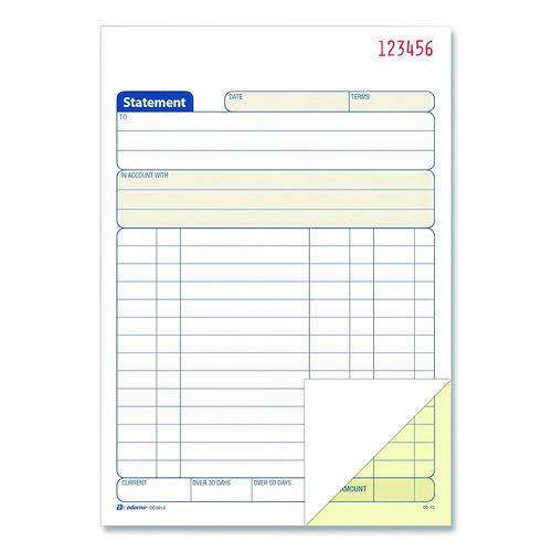 Image of AdamsÂ® Multipart Statement Pad, Two-Part Carbonless, 5.56 x 7.94, 50 Sets/Pad, 3 Pads/PK