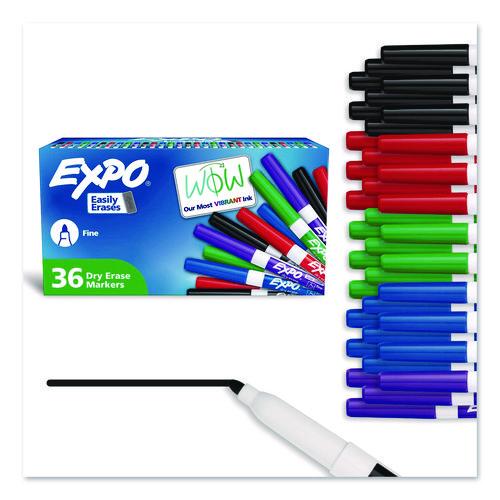 Image of EXPO® 2003893A Low-Odor Dry Erase Marker Office Value Pack, Fine Bullet Tip, Assorted Colors, 36/pack