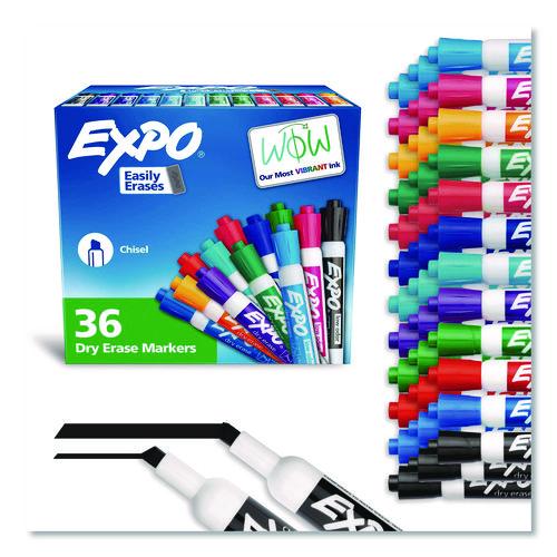 Image of EXPO® 2135174A Low Odor Dry Erase Vibrant Color Markers, Broad Chisel Tip, Assorted Colors, 36/pack