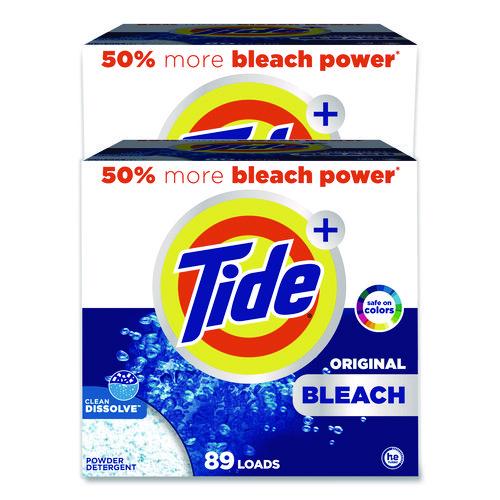 Image of Tide® 80811551 Laundry Detergent with Bleach, HE Compatible, 80 Loads, Tide Original Scent, Powder, 129 oz Box, 2/Carton