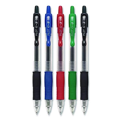 Image of Pilot® 31300 G2 Premium Gel Pen, Retractable, Extra-Fine 0.5 mm, Assorted Ink and Barrel Colors, 5/Pack