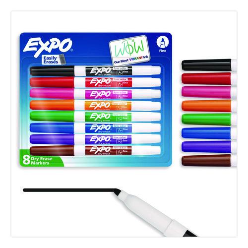 Image of EXPO® 86601A Low-Odor Dry-Erase Marker, Fine Bullet Tip, Assorted Colors, 8/set