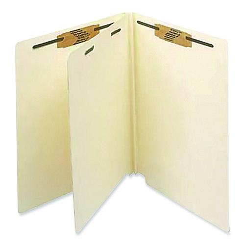 Image of Medical Arts Press® 35482 Heavy-Duty End Tab Classification Folders, Straight Tab, Expands 2", 1 Divider, 4 Fasteners, Letter Size, Manila, 25/Box