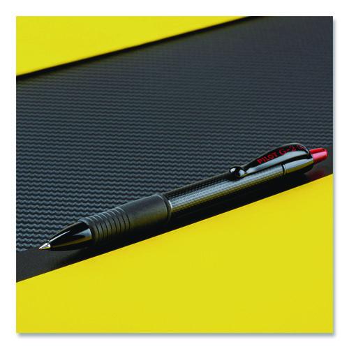 Image of Pilot® PIL20836 G2 Edge Premium Gel Roller Pen, Retractable, Fine 0.7 mm, Red Ink, Black/Red Barrel, Dozen