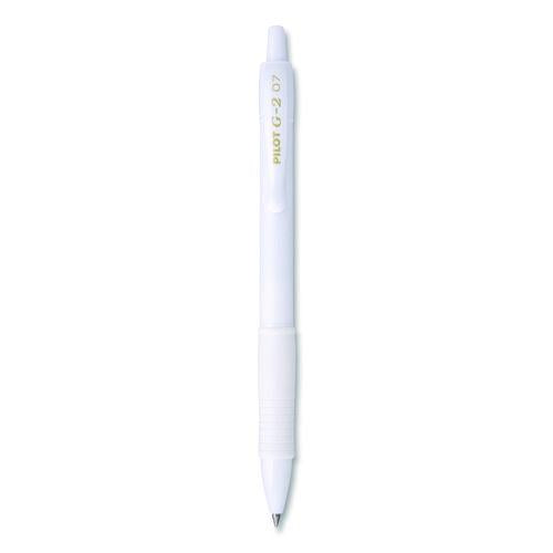 Image of Pilot® PIL20839 G2 Edge Premium Gel Roller Pen, Retractable, Fine 0.7 mm, Black Ink, White Barrel, Dozen