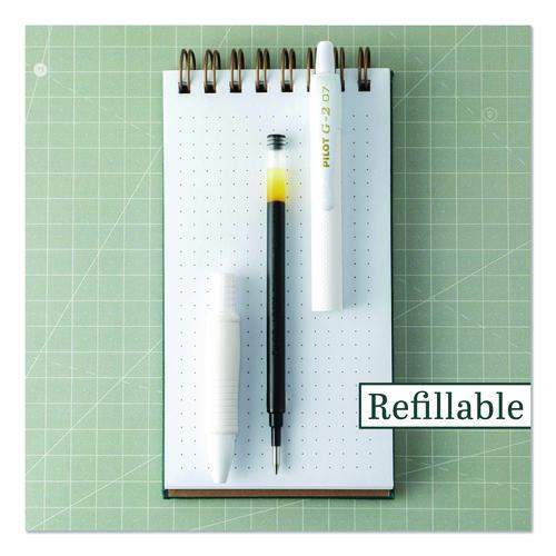 Image of Pilot® PIL20839 G2 Edge Premium Gel Roller Pen, Retractable, Fine 0.7 mm, Black Ink, White Barrel, Dozen