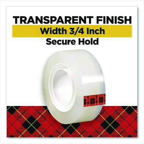 Image of Scotch® 700K10C18BLK Super-Hold Tape With Dispenser, 1" Core, 0.75" X 27.77 Yds, Clear, 10 Rolls And 1 Dispenser/pack
