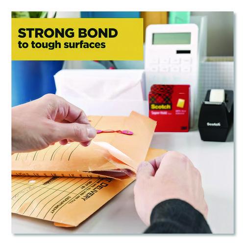 Image of Scotch® 700K10C18BLK Super-Hold Tape With Dispenser, 1" Core, 0.75" X 27.77 Yds, Clear, 10 Rolls And 1 Dispenser/pack