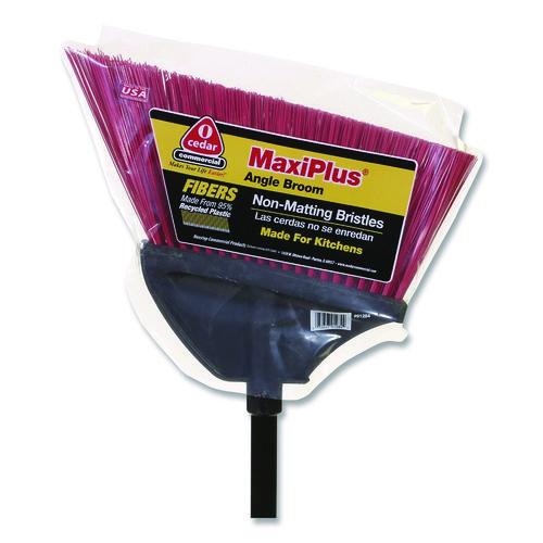 Image of Nexstep Commercial Products 91284 MaxiPlus Angle Broom, 56" Length, Red/Black