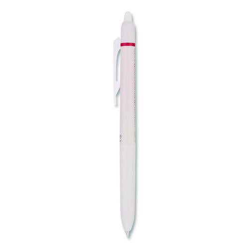 Image of Pilot® PIL21074 Frixion Waai Erasable Gel Pen, Retractable, Extra Fine 0.5 mm, Cherry Ink, Beige/Cherry Barrel, Dozen