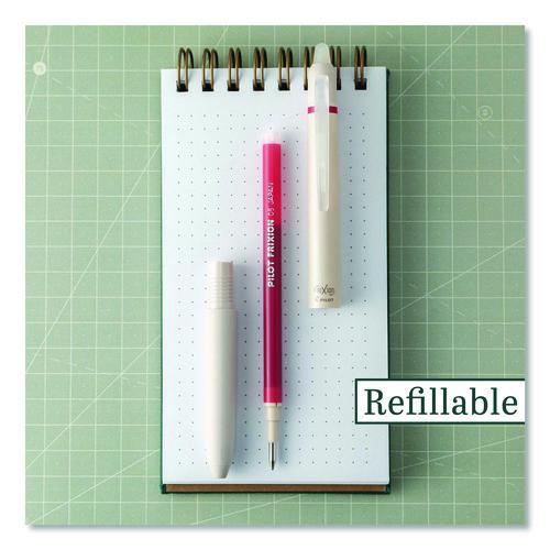 Image of Pilot® PIL21074 Frixion Waai Erasable Gel Pen, Retractable, Extra Fine 0.5 mm, Cherry Ink, Beige/Cherry Barrel, Dozen