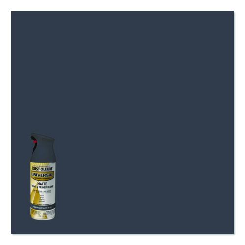 Image of Rust-Oleum® 376723 Universal Premium Spray Paint, Matte Slate Blue, 12 oz Aerosol Can, 6/Carton