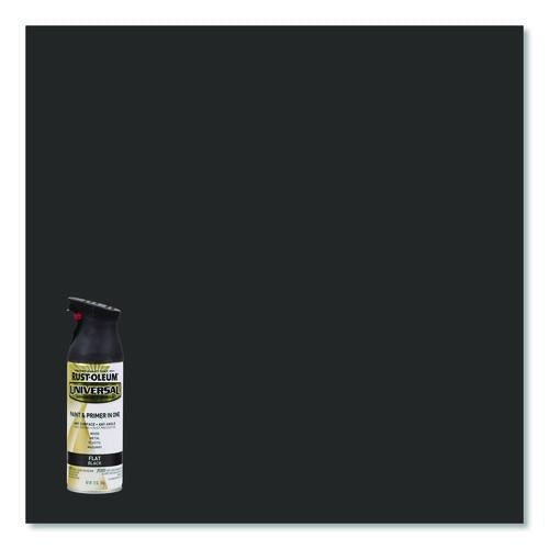 Image of Rust-Oleum® 245198 Universal Premium Spray Paint, Flat Black, 12 oz Aerosol Can, 6/Carton
