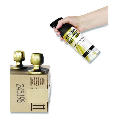Image of Rust-Oleum® 245198 Universal Premium Spray Paint, Flat Black, 12 oz Aerosol Can, 6/Carton