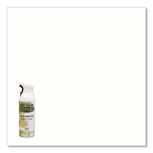 Image of Rust-Oleum® 245199 Universal Premium Spray Paint, Gloss White, 12 oz Aerosol Can, 6/Carton