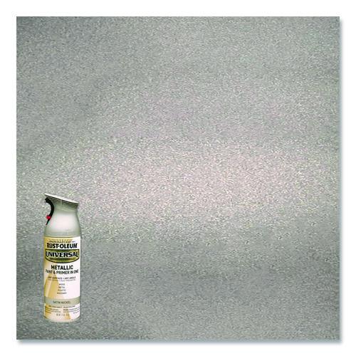Image of Rust-Oleum® 249130 Universal Premium Spray Paint, Satin Nickel, 12 oz Aerosol Can