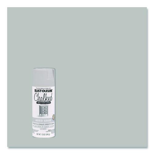 Image of Rust-Oleum® 302592 Ultra Matte Chalked Paint, Matte Aged Gray, 12 oz Aerosol Can, 6/Carton