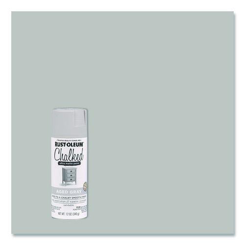 Image of Rust-Oleum® 302592 Ultra Matte Chalked Paint, Matte Aged Gray, 12 oz Aerosol Can