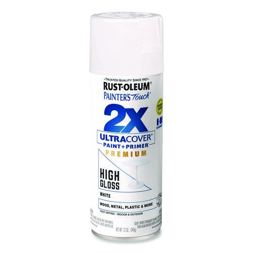 Image of Rust-Oleum® 331171 Painter's Touch 2X Ultra Cover Spray Paint, High Gloss White, 12 oz Aerosol Can