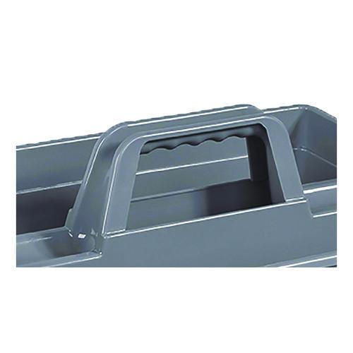 Image of Nexstep Commercial Products 96981 MaxiRough Maid Caddies, Two Compartments, 12 x 7, Gray