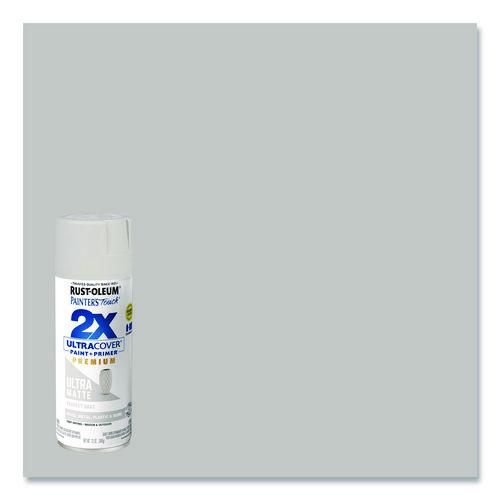 Image of Rust-Oleum® 331184 Painter's Touch 2X Ultra Cover Spray Paint, Ultra Matte Gray, 12 oz Aerosol Can, 6/Carton