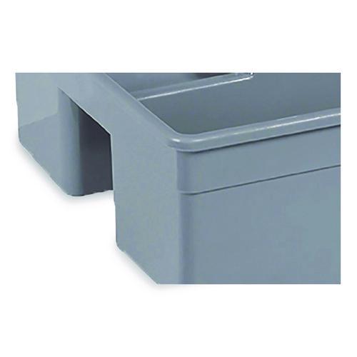 Image of Nexstep Commercial Products 96981 MaxiRough Maid Caddies, Two Compartments, 12 x 7, Gray
