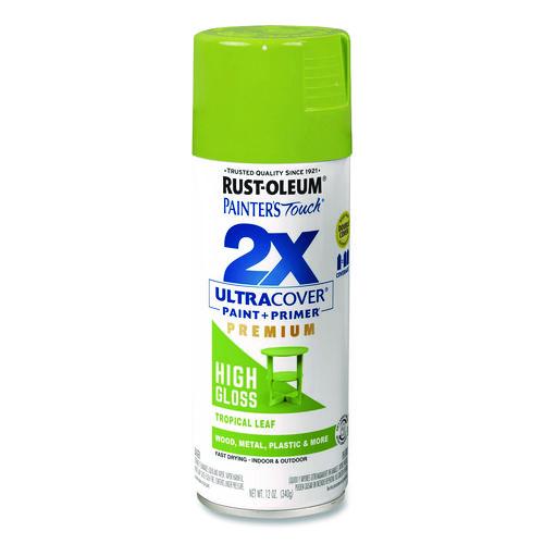 Image of Rust-Oleum® 331179 Painter's Touch 2X Ultra Cover Spray Paint, High Gloss Tropical Leaf, 12 oz Aerosol Can
