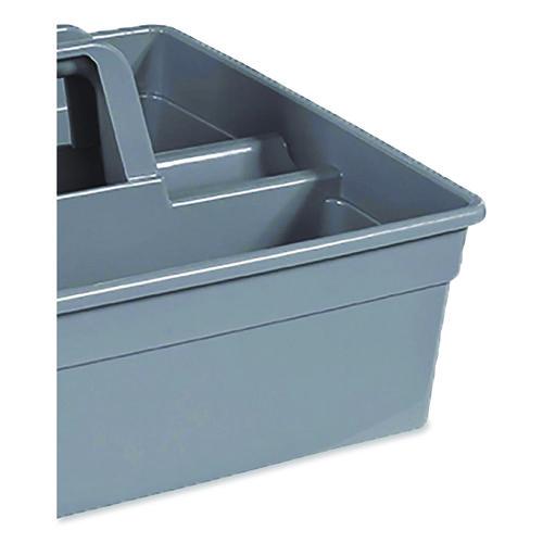 Image of Nexstep Commercial Products 96981 MaxiRough Maid Caddies, Two Compartments, 12 x 7, Gray
