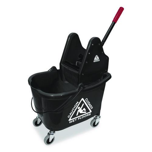 Image of Nexstep Commercial Products 96998 Premier Downpress Mop Bucket and Wringer, 35 qt, Black