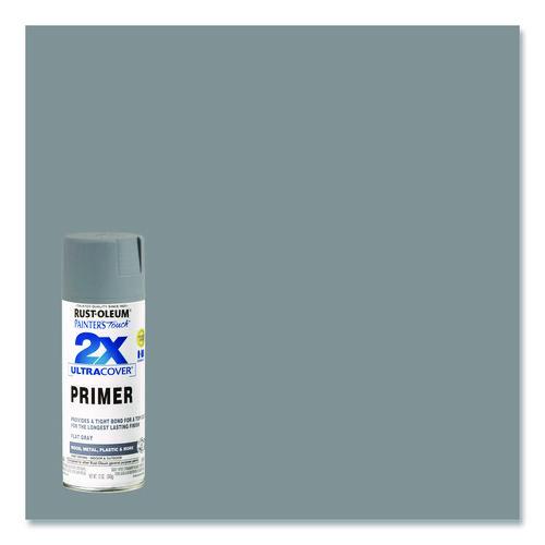 Image of Rust-OleumÂ® Painter's Touch 2X Ultra Cover Spray Paint, Flat Gray, 12 oz Aerosol Can, 6/Carton