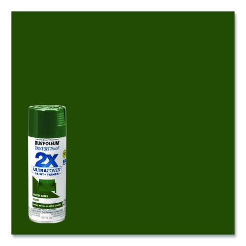Image of Rust-Oleum® 334034 Painter's Touch 2X Ultra Cover Spray Paint, Gloss Hunter Green, 12 oz Aerosol Can
