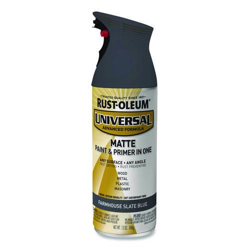 Image of Rust-Oleum® 376723 Universal Premium Spray Paint, Matte Slate Blue, 12 oz Aerosol Can