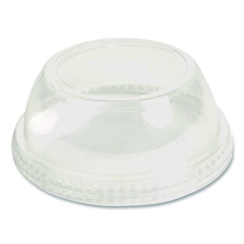 Image of Plastifar 18431 PET Lids, Fits 5 oz and 8 oz Sundae Cup, 100/Sleeve, 10/Sleeves/Carton