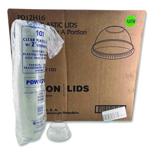 Image of Plastifar 18431 PET Lids, Fits 5 oz and 8 oz Sundae Cup, 100/Sleeve, 10/Sleeves/Carton