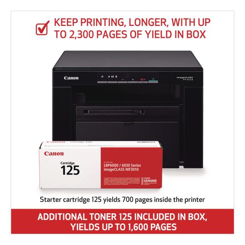 Image of Canon® 5252B037 imageCLASS MF3010VP Wireless Multifunction Laser Printer, Copy/Print/Scan