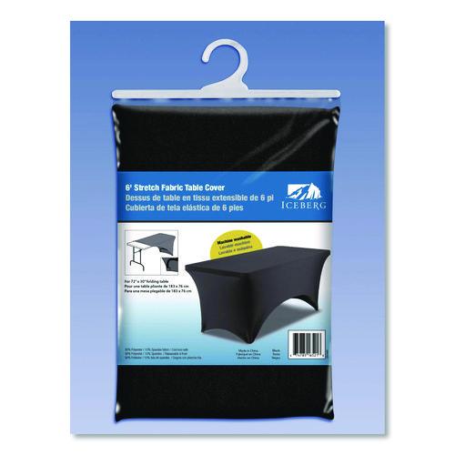Image of Iceberg Igear Fabric Table Cover, Polyester/spandex, 30" X 72", Black