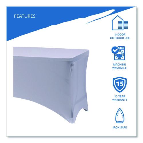 Image of Iceberg 16523 iGear Fabric Table Cover, Polyester/Spandex, 30" x 72", White