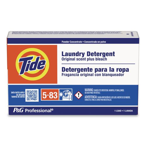 Image of Tide® PRO 80842524 Powder Laundry Detergent Plus Bleach, HE Compatible, Original Scent, 1.1 oz Vending Box, 156/Carton