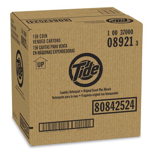 Image of Tide® PRO 80842524 Powder Laundry Detergent Plus Bleach, HE Compatible, Original Scent, 1.1 oz Vending Box, 156/Carton