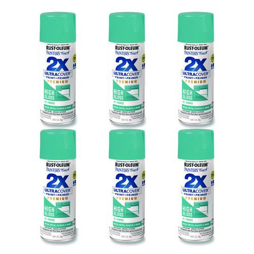 Image of Rust-Oleum® 331175 Painter's Touch 2X Ultra Cover Spray Paint, High Gloss St. Tropez, 12 oz Aerosol Can, 6/Carton