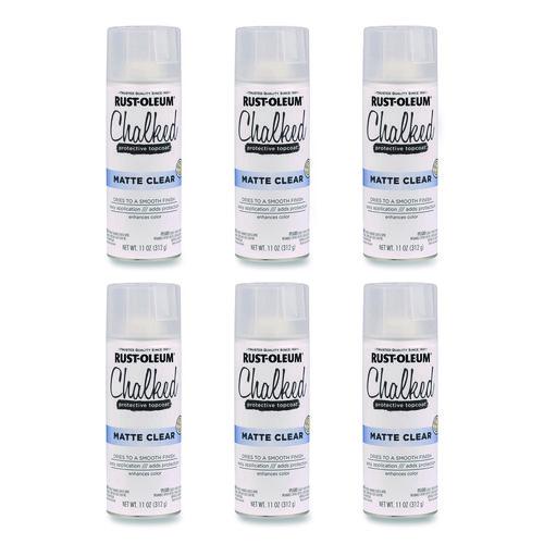 Image of Rust-Oleum® 302599 Ultra Matte Chalked Paint, Matte Clear, 12 oz Aerosol Can, 6/Carton