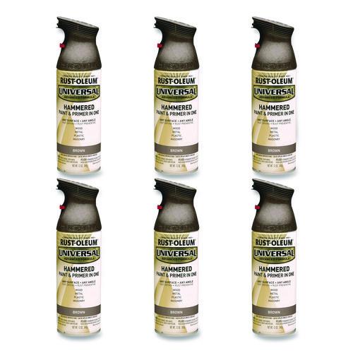 Image of Rust-Oleum® 245218 Universal Premium Spray Paint, Hammer Brown, 12 oz Aerosol Can, 6/Carton