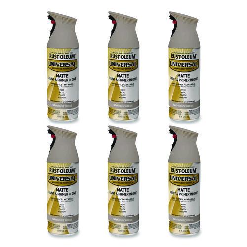 Image of Rust-Oleum® 376724 Universal Premium Spray Paint, Matte Greige, 12 oz Aerosol Can, 6/Carton