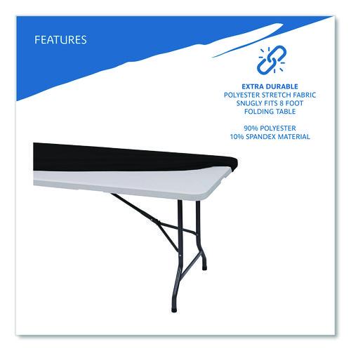 Image of Iceberg 16631 iGear Fabric Table Top Cap Cover, Polyester/Spandex, 30" x 96", Black