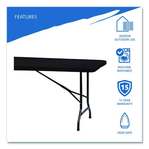 Image of Iceberg 16631 iGear Fabric Table Top Cap Cover, Polyester/Spandex, 30" x 96", Black
